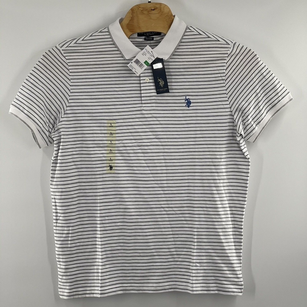 NWT U.S. POLO ASSN SINCE 1890 polo style Shirts White Sz L MSRP $48
